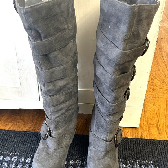 Suede Knee High Boots - Picture 2 of 7